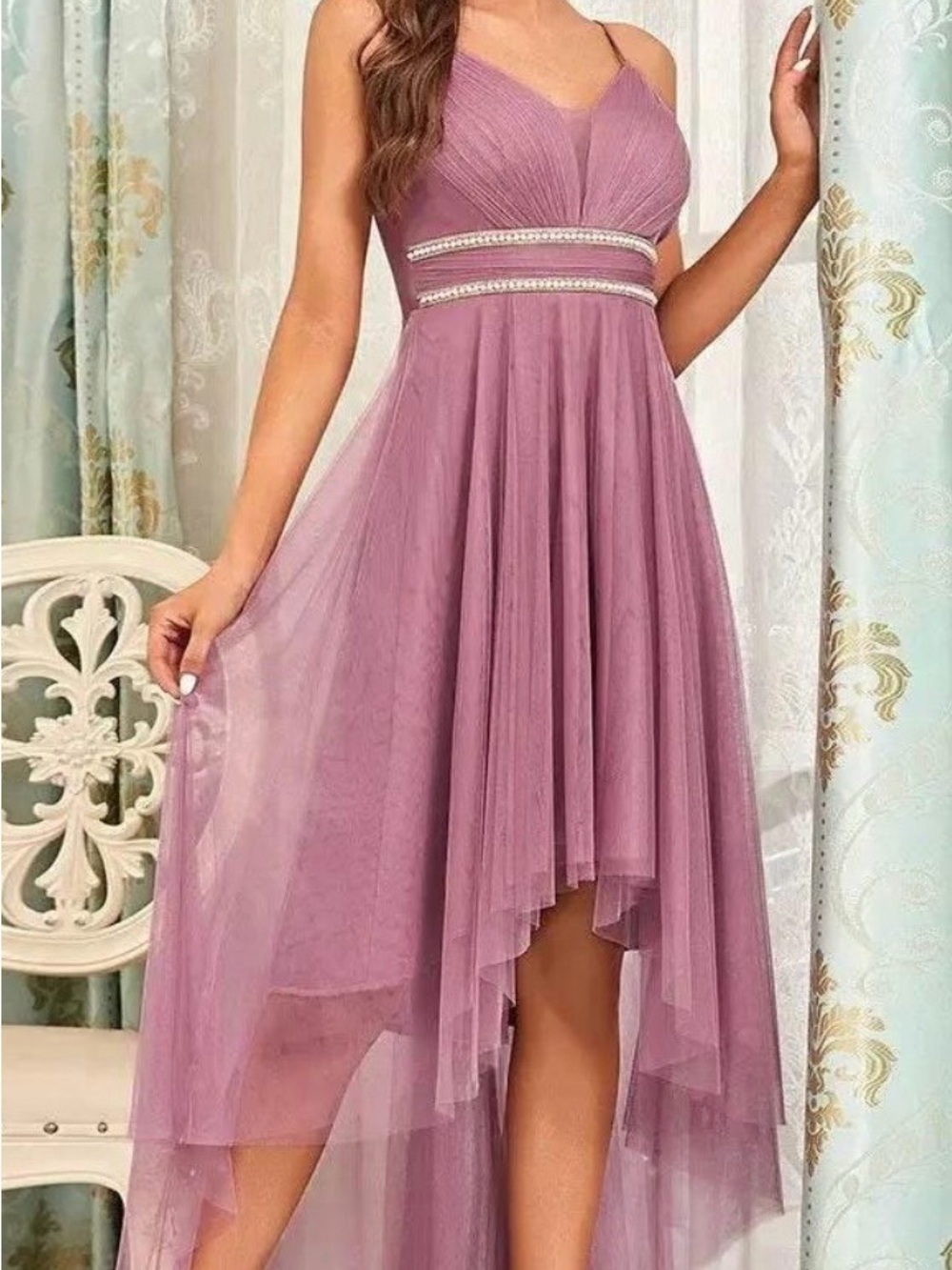 Ever Pretty Purple Orchid High-Low Dress size Small 4 - Picture 3 of 12